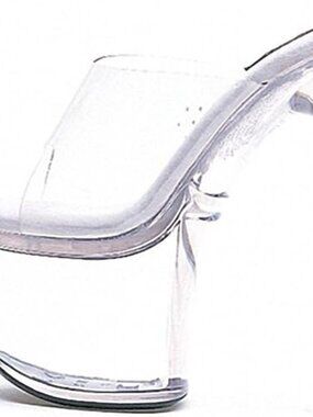 Women's 7 Inch Heel Mule (Clear;6)